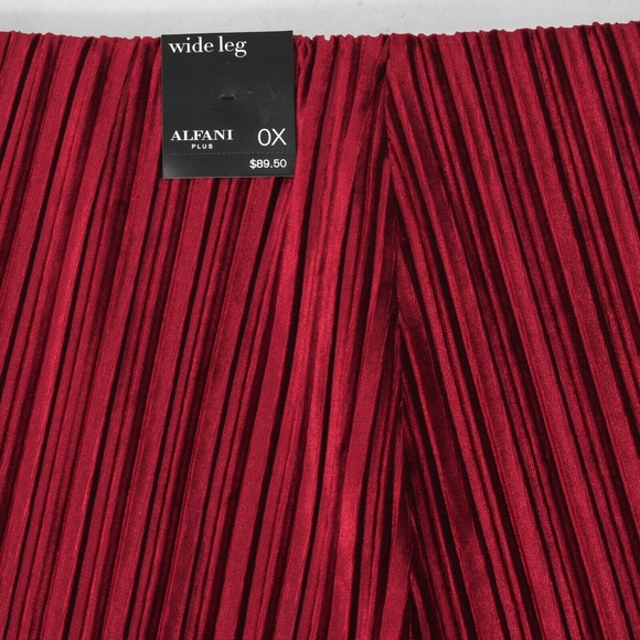$89 (NWT) Women's Alfani Red Pleated Velvet Pull On Pants, Plus Sizes 1X/2X/3X - Picture 13 of 15